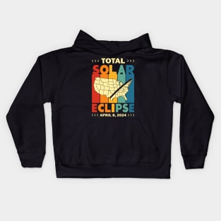 Totla Solar Eclipse 2024 America Path of Totality Spring 4.08.24 Total Solar Eclipse 2024 Kids Hoodie